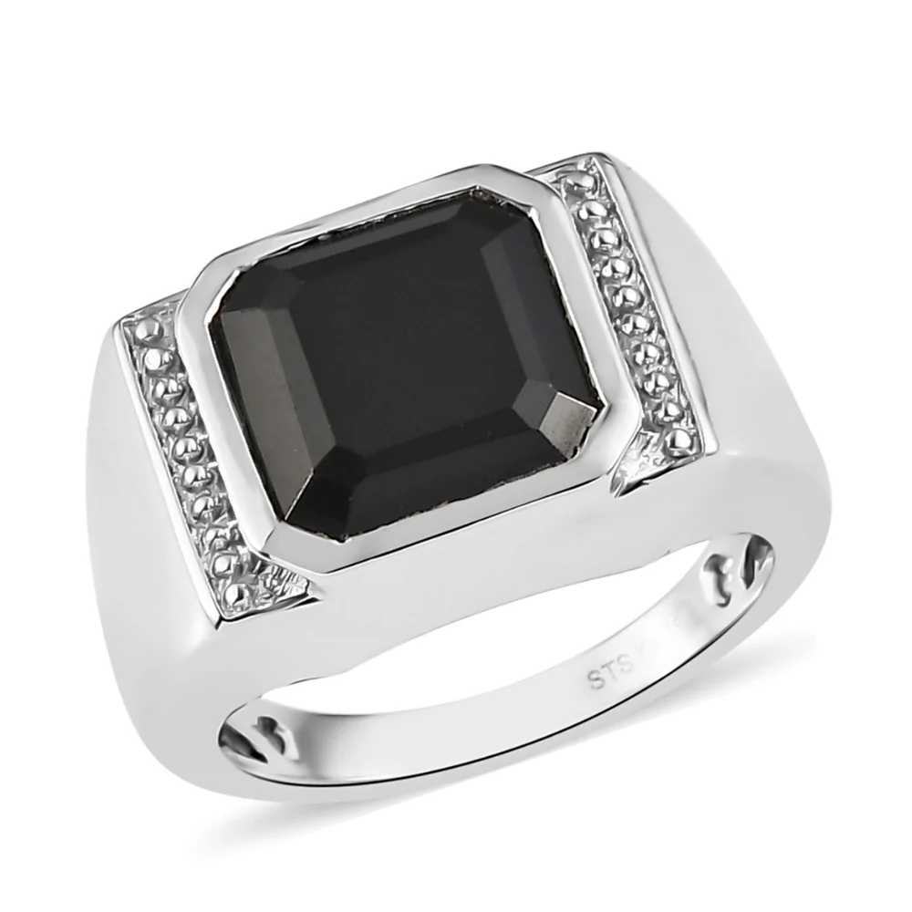 Artisan ✦ Black Spinel Platinum Ring ✦ 7.00ctw Bold Collector Piece Sz 14 NWT